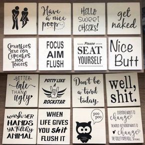 Funny Bathroom Signs , Restroom Decor, nice butt, get naked, hello sweet cheeks, potty rockstar, filthy animal, dont be a turd – copycat Funny Bathroom Signs , Restroom Decor, nice butt, get naked, hello sweet cheeks, potty rockstar, filthy animal, dont be a turd – copycat
