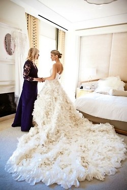 241 Best Mother Of The Bride Images On Pinterest Wedding Dress Mother Of Bride With Daughter Photo Wedding Dress Beautiful Long Ruffled Train
