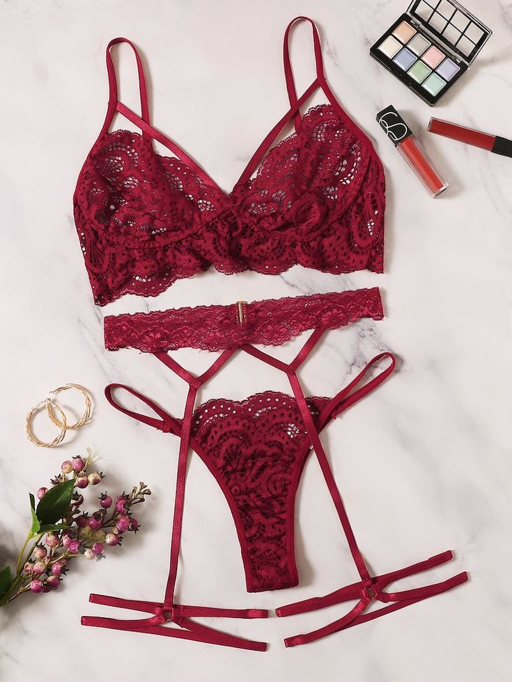 Harness Lace Garter Lingerie Set | ROMWE