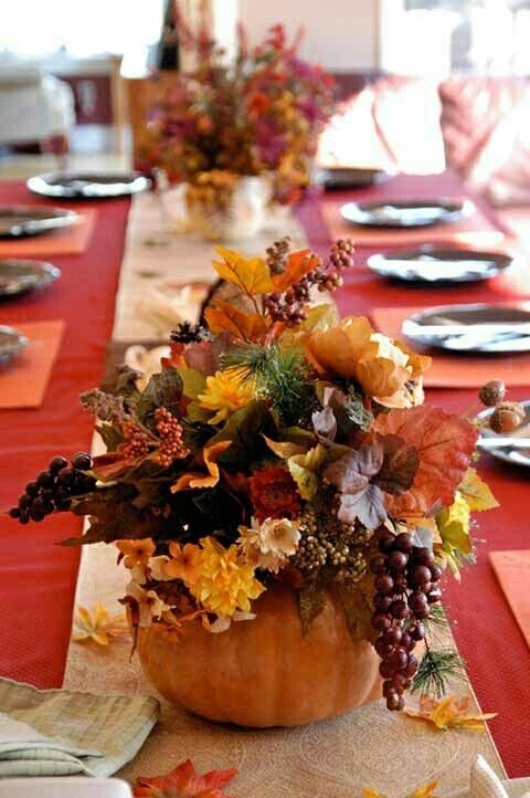 Fall Wedding Centerpiece Idea Keep The Table Setting Simple But Fall Wedding Centerpiece Idea Keep The Table Setting Simple But Get Creative With Centerpieces Of Flowers In Pumpkins Tablescapes Pinterest