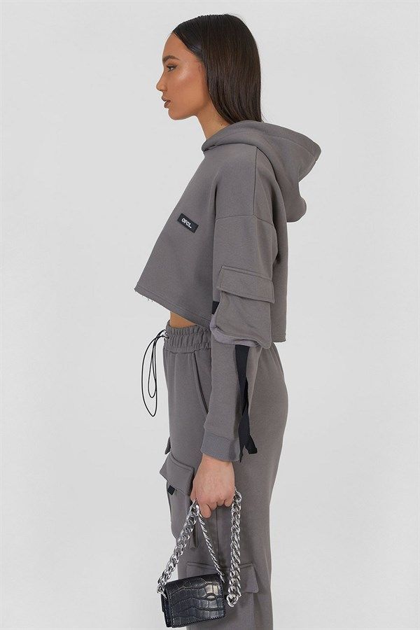 Boohoo Gri Official Sweat 2021 Kadin Giyim Giyim Kadin