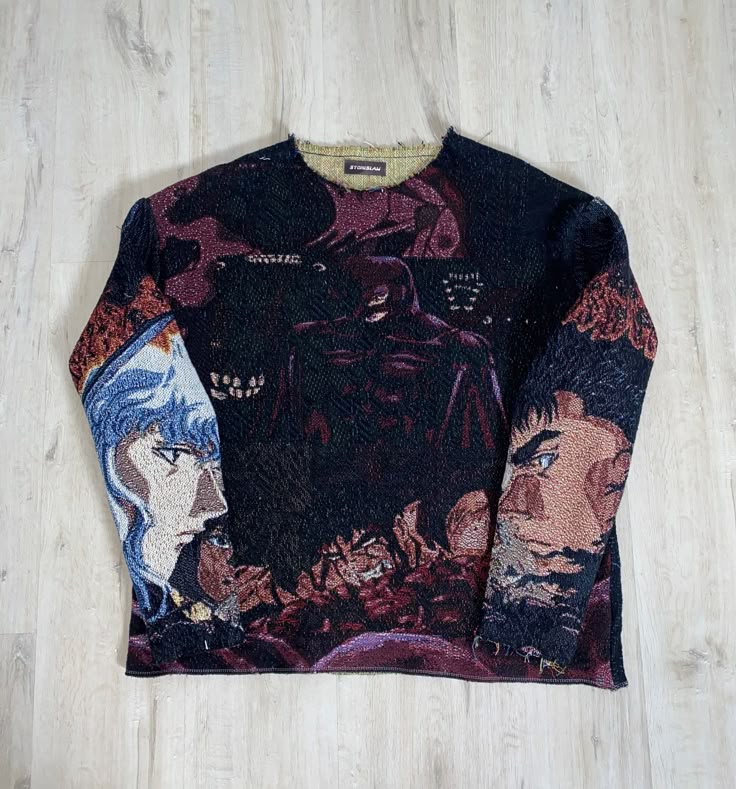 Tapestry Crewneck Sweatshirt Anime Berserk Griffith vs Guts