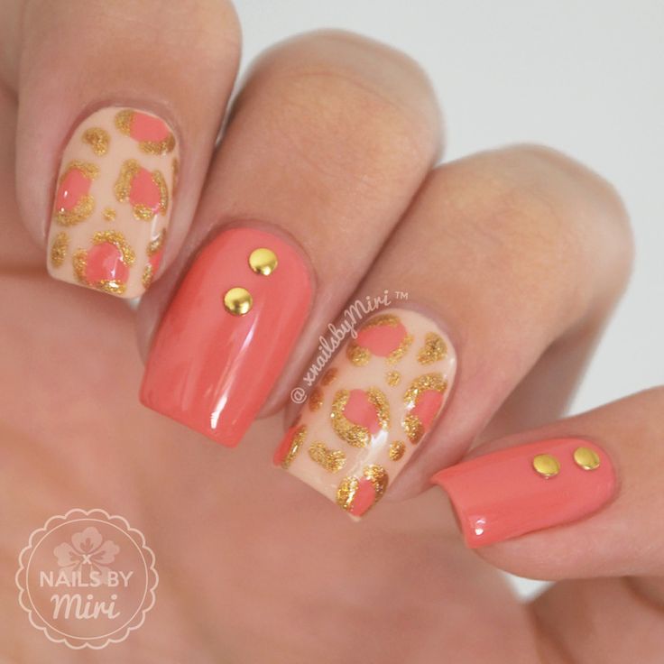 The 25+ Best Coral Nail Designs Ideas On Pinterest Summer Beach Nailpolis Museum of Nail Art | Coral Gold Leopard Print by xNailsByMiri - The 25+ Best Coral Nail Designs Ideas On Pinterest Summer Beach