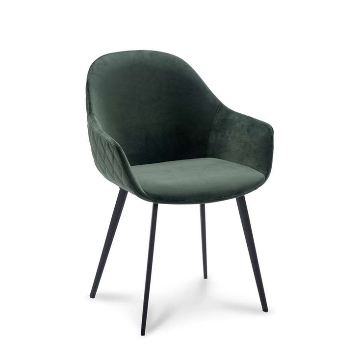 Eetkamerstoel Rouen - velvet - groen (2 stuks ...