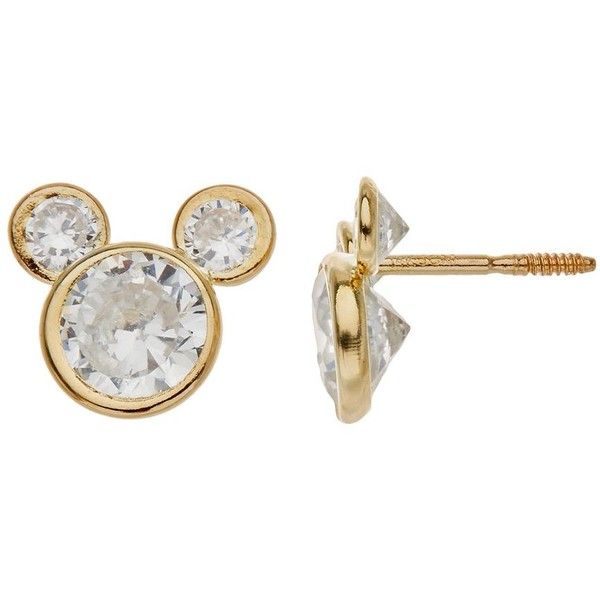 Disney S Mickey Mouse Cubic Zirconia 14k Gold Stud Earrings Women Disney S Mickey Mouse Cubic Zirconia 14k Gold Stud Earrings Women 60 Liked On Polyvore Featuring Jewelry Yellow Cz