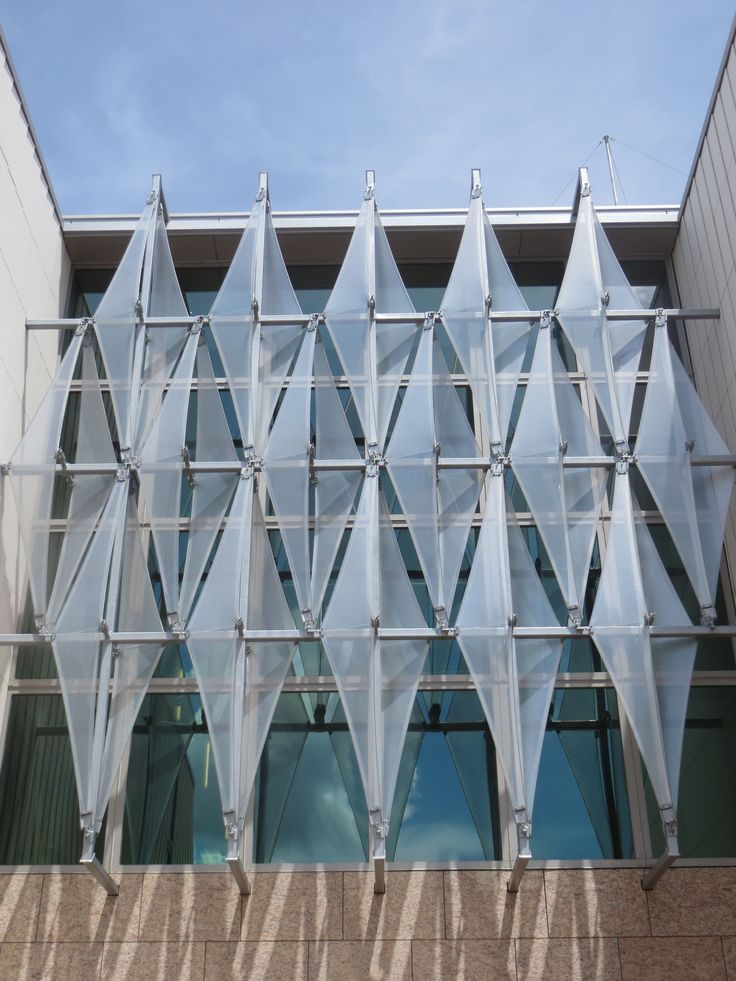 Structurflex's Tensile ETFE Facade Screening Elements for the US Embassy in Laos #sustainablearchitecture