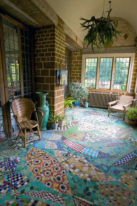 Mosaic Ideas For Your Home Pinterest Flooring I Like The Idea Of An Outdoor Mosaic Floor But Would Want It Done In Deep Jewel Tones Think