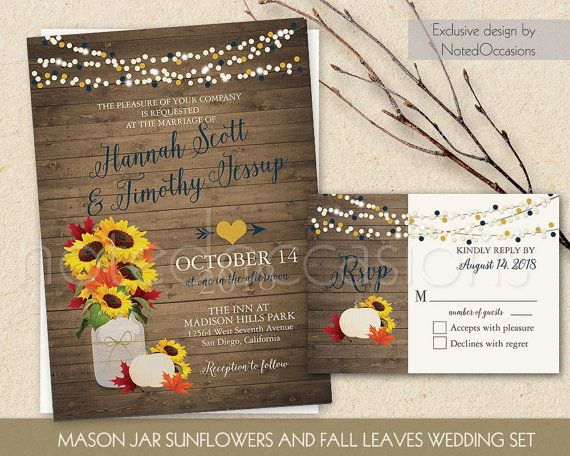 rustic fall wedding invitation printable set by notedoccasions fall wedding invitations with sunflowers in a - Rustic Fall Wedding Invitations rustic fall wedding invitation printable set by notedoccasions fall wedding invitations with sunflowers in a - Rustic Fall Wedding Invitations