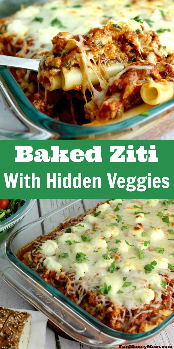 Baked Ziti With Spinach, Zucchini and Mushrooms
