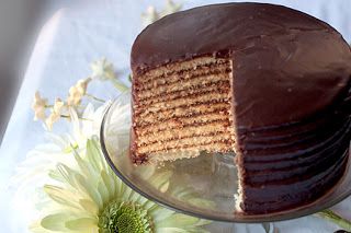 Multi Layer Yellow Cake With Chocolate Icing Multi Layer Yellow Cake With Chocolate Icing
