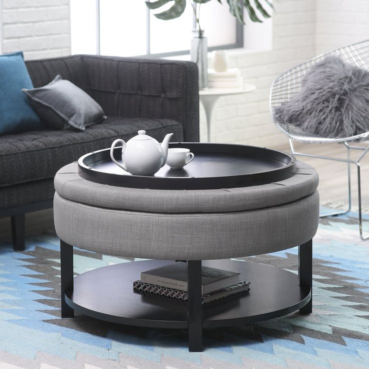 Belham Living Dalton Coffee Table Storage Ottoman With Tray Shelf In A Smal Small Space Storage Ottoman Coffee Table, Belham Living Corbett Round Coffee Table Storage Ottoman