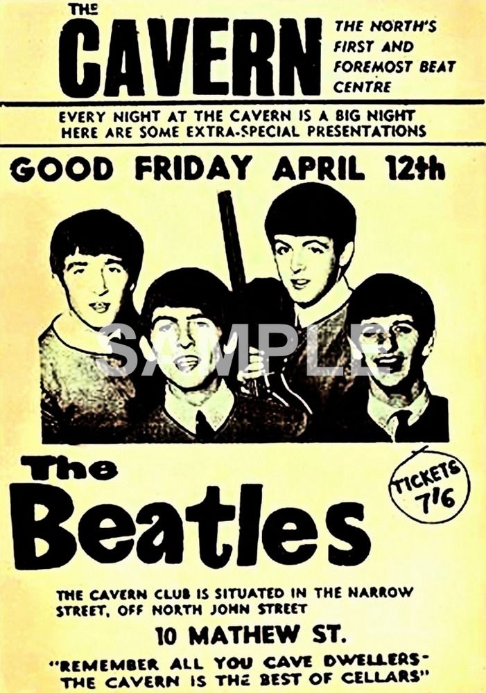 Details about The Beatles Cavern Club Liverpool 12th April 1963 A3 ...