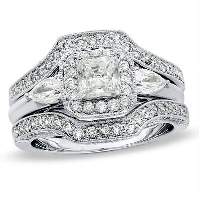 374 Best Zales Jewelers Images On Pinterest Rings Diamond Princess Cut Diamond Bridal Set