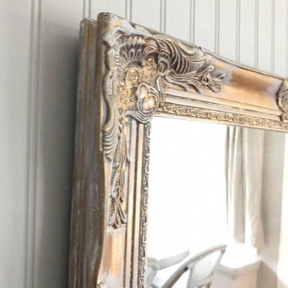 White Wash Mirror Shabby Chic Bathroom Farmhouse Gold Shabbyitchen White Wash Mirror Shabby Chic, Whitewashed Shabby Chic Mirror