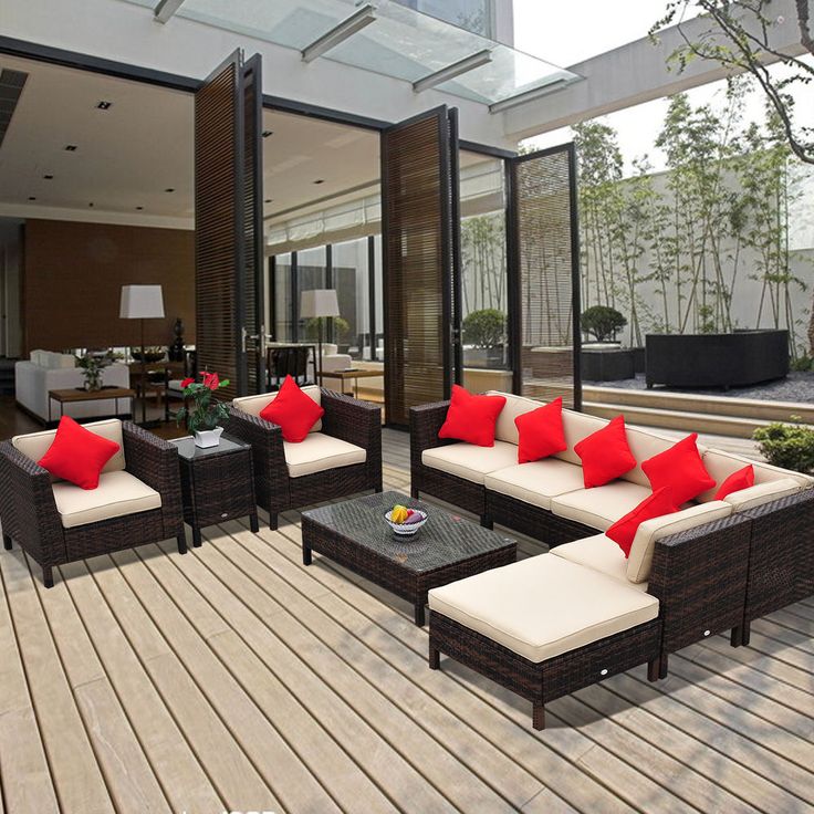 high end garden furniture. 9pc outdoor rattan wicker sofa chair couch seat sectional patio furniture set high end garden
