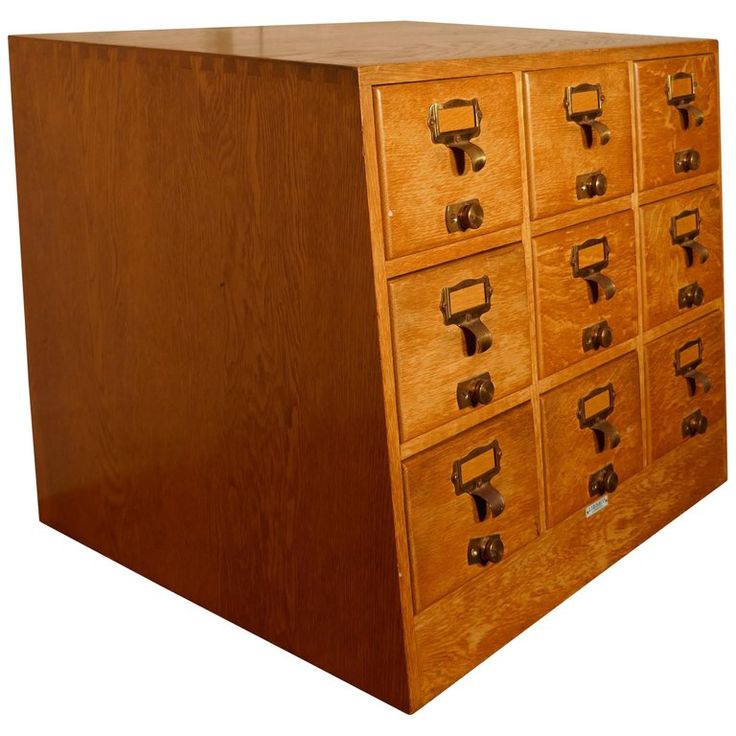 Vintage Art Deco Oak Filing Cabinet by Libraco