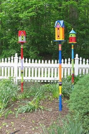 Mike Made These Three Bird Houses And He The Poles Also Mike Made These Three Bird Houses And He The Poles Also Outdoor Diy Pinterest Birds Feeders