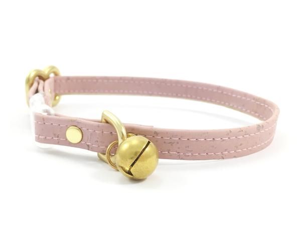 Pink Vegan Cork Leather Breakaway Safety Cat Collar With Solid - Leather Cat Collar Breakaway Pink Vegan Cork Leather Breakaway Safety Cat Collar With Solid - Leather Cat Collar Breakaway