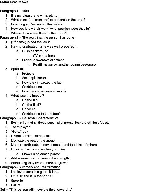 cancerbiophd: “ Chances are, you’ll probably have to write one of these for someone else (or even yourself, as a template for a mentor/employer) at some point in your life (or multiple points!). And...
