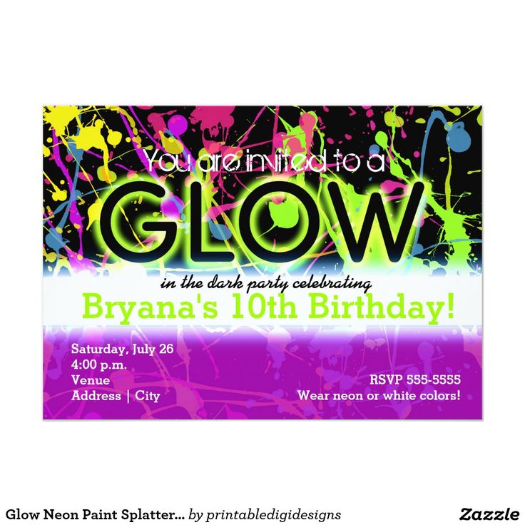 26 best neon glow in the dark birthday party invitations images on best fluorescent colors for flyers
