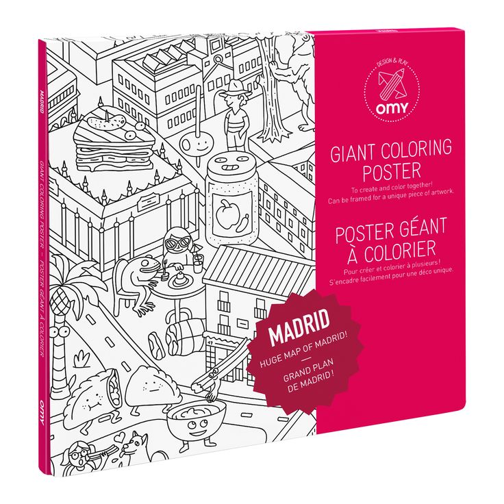 Poster Geant A Colorier Madrid By Omy Poster Geant Livre Coloriage Poster