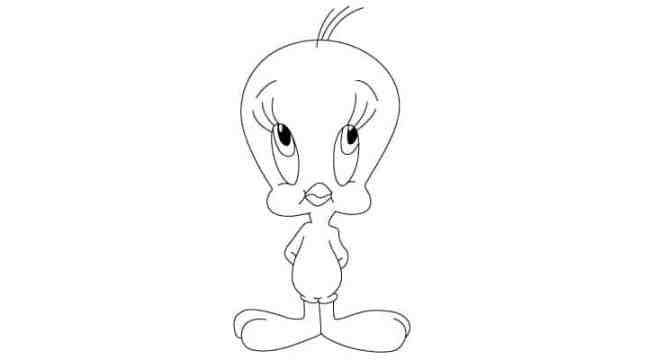 Learn how to draw Tweety Bird using this easy step-by-step image