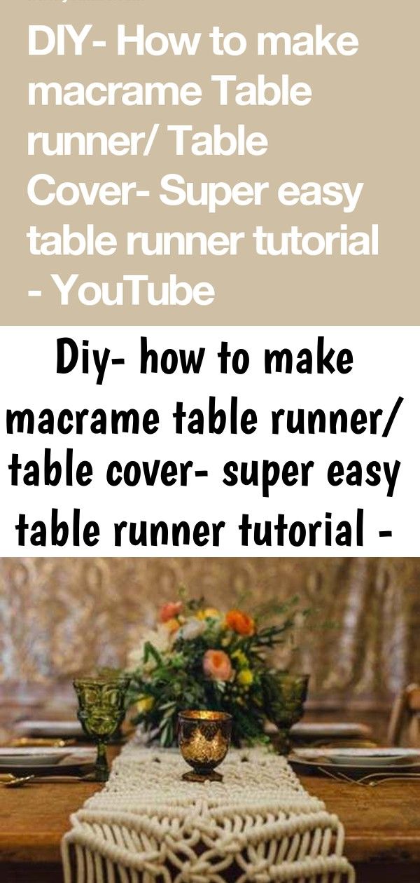 Youtube Diy Table Runner