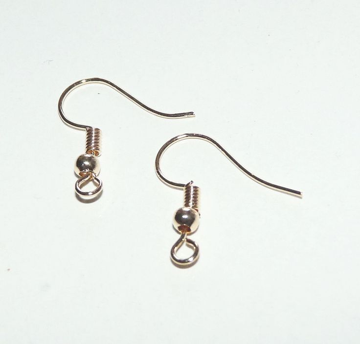 TOAOB 300 Pieces Earring Hooks Hypo Allergenic French Ear Wires with Ball and Coil 18mm K Gold Tone Fish Hook Earrings Making Supplies Jewelry Findings