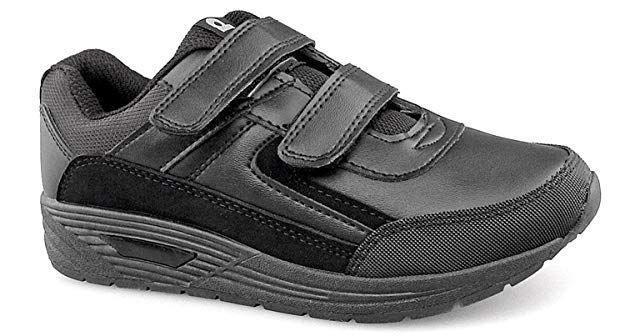 black school trainers velcro