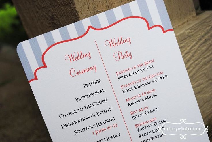 wedding program example