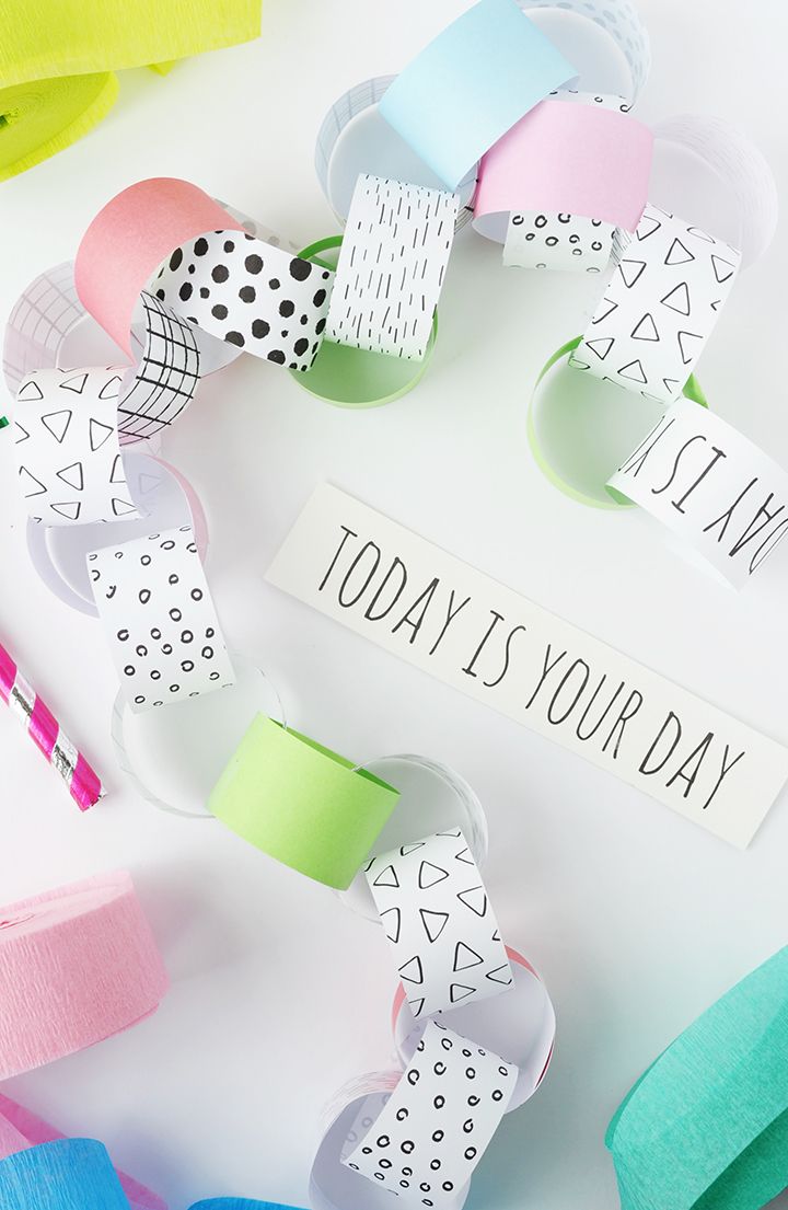 DIY Birthday Countdown Paper Chain Printable DIY Birthday Countdown Paper Chain Printable