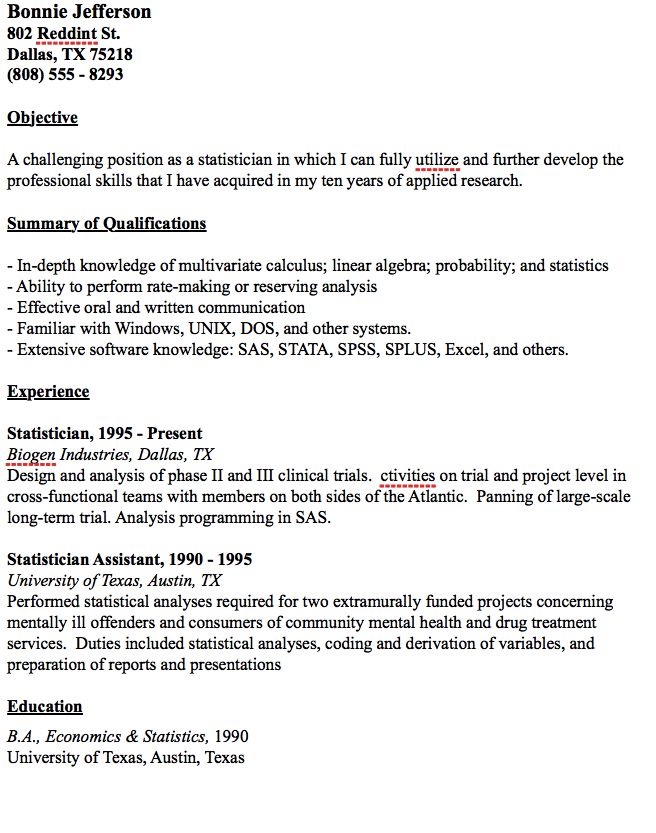 Example Statistician Resume - http\/\/resumesdesign\/example - dishwasher resume Example Statistician Resume - http\/\/resumesdesign\/example - dishwasher resume