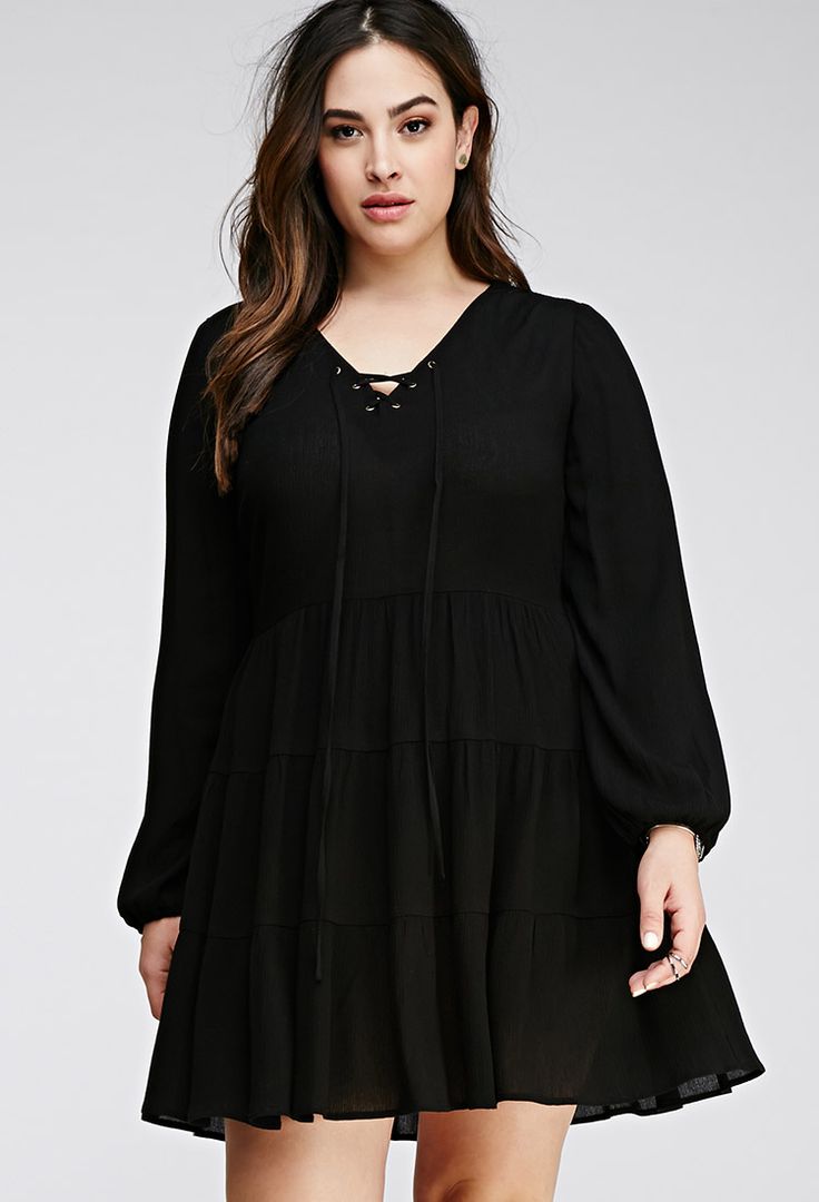 Tiered Peasant Dress | Black tiered dress, Plus size outfits, Long ...