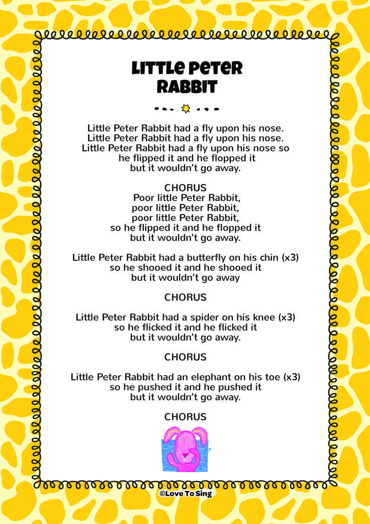 Little Peter Rabbit Song FREE Video Song Lyrics Activities little-peter-rabbit-song-free-video-song-lyrics-activities