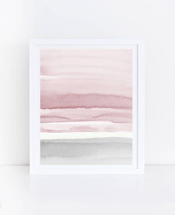 Blush Pink und grau abstrakte Kunst Aquarell druckbare Kunst