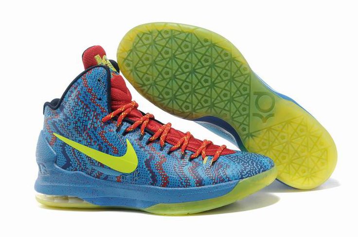 kevin durant shoes 2013 Nike KD V Hyper Blue Atomic Green Photo Blue Challenge Red 554988