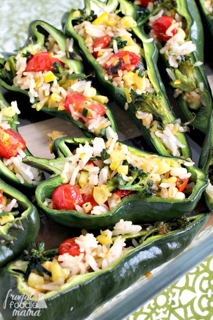 Summer Veggie Stuffed Poblano Peppers