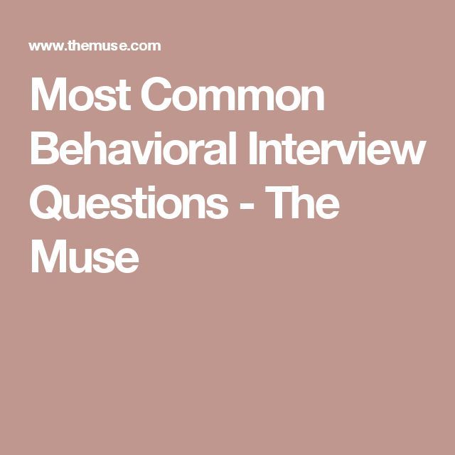behavioural type interview questions