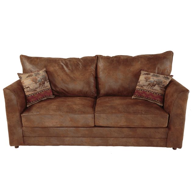 The Palomino Sleeper Sofa Features A Rustic Leather Look Microfiber Fabric Includes An Inner Spring Quilted Top Queen Mattress And The Palomino Sleeper Sofa Features A Rustic Leather Look Microfiber Fabric Includes An Inner Spring Quilted Top Queen Mattress And