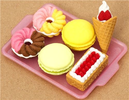 160 best squishies images on pinterest squishies kawaii plush and iwako erasers 6 pieces rubber set dessert cake doughnut