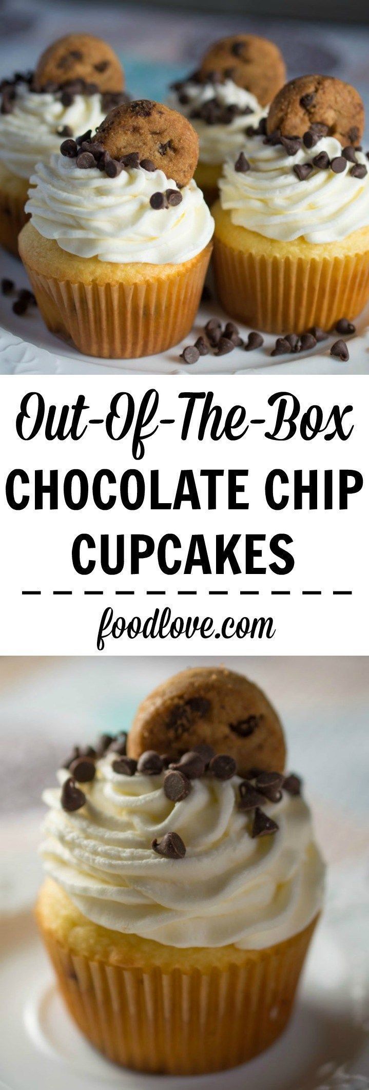 Out Of The Box Chocolate Chip Cupcakes Recipe Chocolate Chip Cupcakes Dessert Recipes Mini Chocolate Chip Cookies
