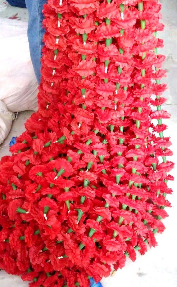 Artificial Marigold 5 feet Pack of 50 Flowers Garlands Home Wedding Decoration