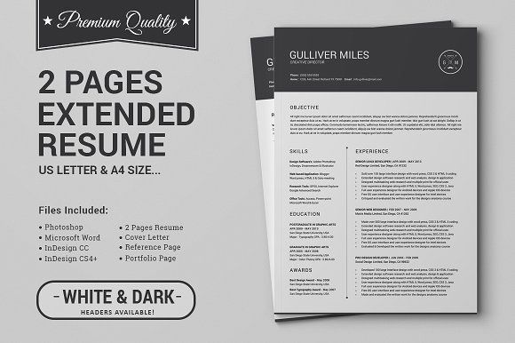2 Pages Resume CV | Extended Pack by SNIPESCIENTIST on @creativemarket Ready for Print Resume template examples creative design and great covers, perfect in modern and stylish corporate business. Modern, simple, clean, minimal and feminine layout inspiration to grab some ideas.