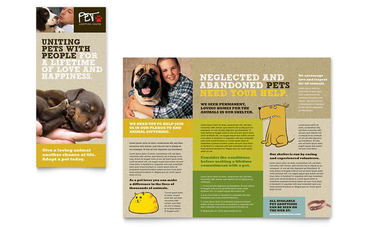 Animal Shelter \ Pet Adoption - Tri Fold Brochure Template Design - diabetes brochure template Animal Shelter \ Pet Adoption - Tri Fold Brochure Template Design - diabetes brochure template