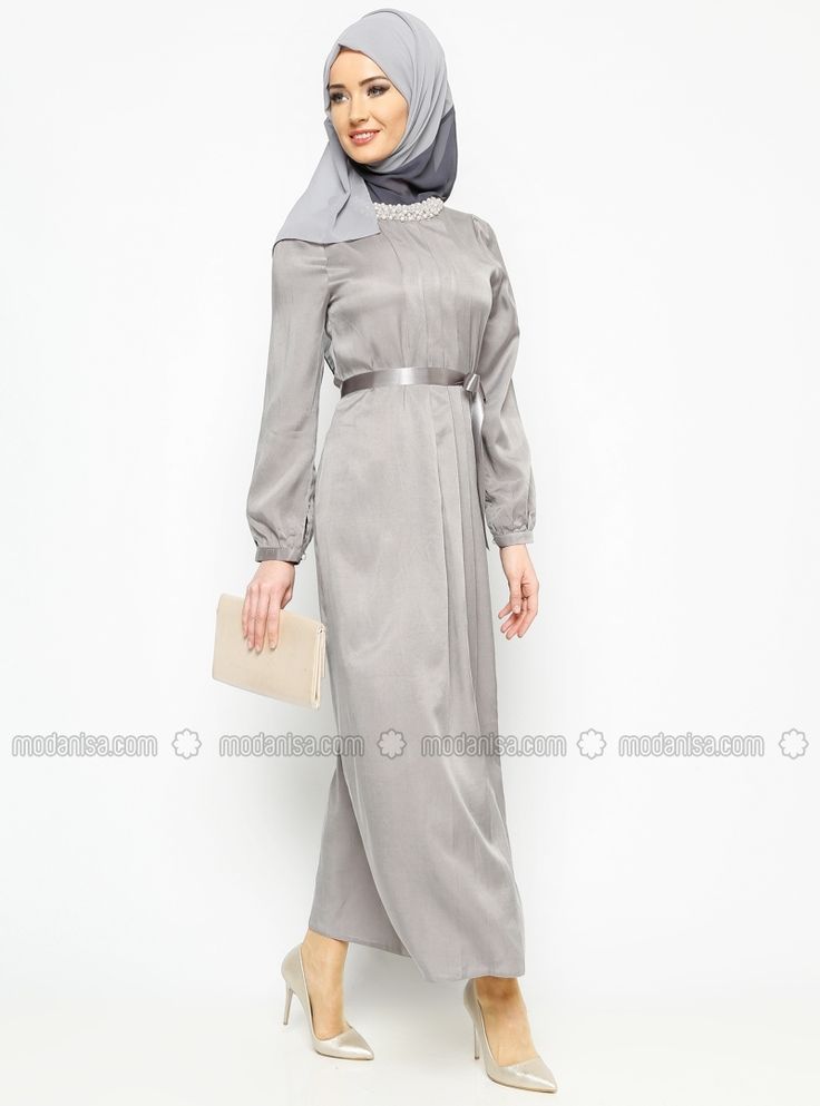 Incili Elbise Gri Meryem Acar Islami Moda Moda Stilleri Elbise Incili Elbise Gri Meryem Acar Islami Moda Moda Stilleri Elbise