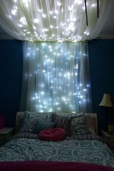 Add some string lights to create an extra whimsical effect. | 14 Dreamy DIY Cano… Add some string lights to create an extra whimsical effect. | 14 Dreamy DIY Cano…