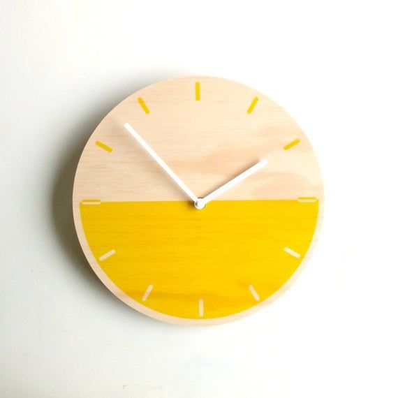 Objectify Demi Yellow Wall Clock With Markers Etsy Yellow Wall Clocks Wall Clock Clock