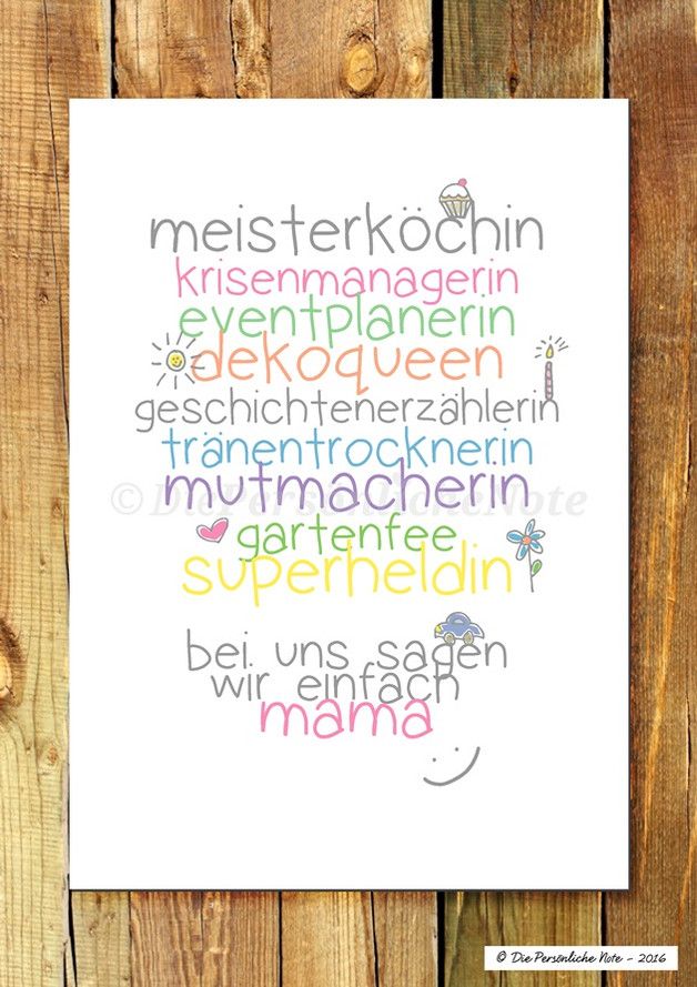 Lliebevolle Geschenkidee zum Muttertag, für Mamas Geburtstag oder als nette Ane...