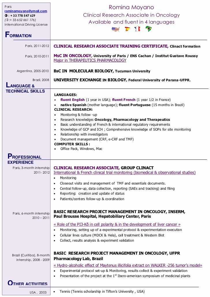 20 Clinical Research associate Resume in 2020 Clinical