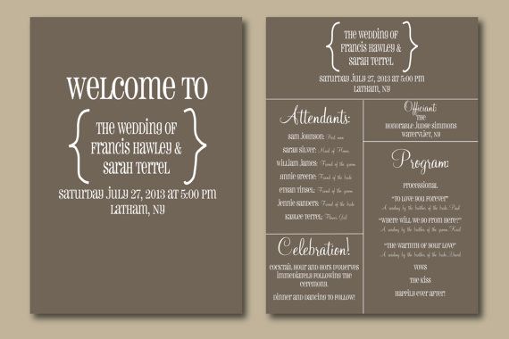 Thank You From Bride Groom On Back Instead Printable Wedding Thank You From Bride Groom On Back Instead Printable Wedding Program Typography Design My Best Friends Pinterest Programs